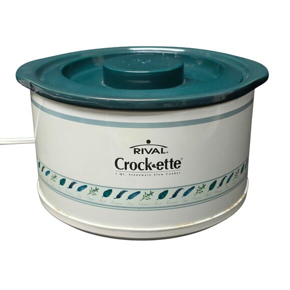 Vintage Rival Crock-ette 1 Qt. Stoneware Slow Cooker Crock Pot & Lid SCR100 - Picture 13 of 13